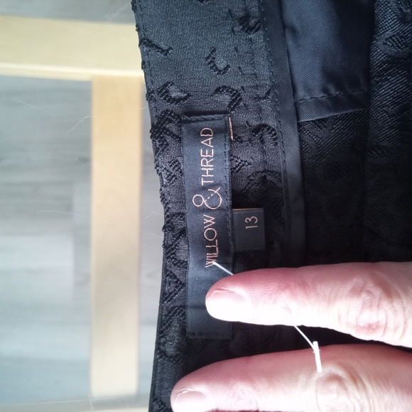 Willow & Thread Black Patterned Trousers - Picture 2 of 5